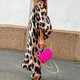 Casual Dresses Leisure Dress Comfortable Fashion Women Leopard Print Skin-touch Lightweight Vacation Female Clothes