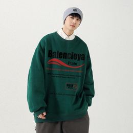 Men's Hoodies Letter Print Sweatshirts Mens Casual Streetwear Teenage Fashion Trends Oversized Crewneck Pullover Tops Loose Fit Chic