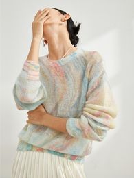 Women's Sweaters Star Water Diamond Fantasy Print Delicate Mahi Sweater 2023 Spring Top Gradient Needle