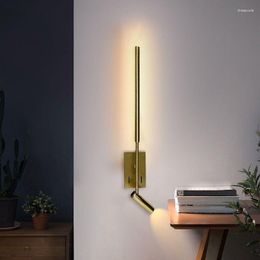 Wall Lamp 2in1 LED Modern Bedroom Reading Light For Home Stairs Living Room Sofa Background Lighting Decor
