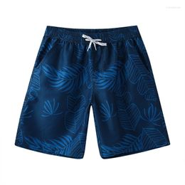 Men's Swimwear Inner Drawstring Mid-rise Streamlined Design Swimming Trunks Men Patchwork Colour Letter Print Swim Shorts Beachwear