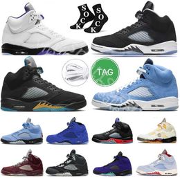 2024 Oreo jumpman 5s mens womens basketball shoes Concord Off Noir Racer Blue Green Bean Raging Bull UNC Blue Bird sports sneakers size 13