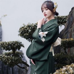 Ethnic Clothing Japanes Kimonos Women Traditional Yukata Stage Show Costume Cosplay Haori Vintage Floral Robe Fancy Wear Evening Dress
