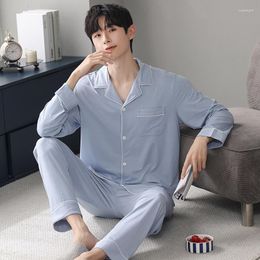 Men's Sleepwear 2023 Autumn Winter Plus Size Long Sleeve Modal Pyjama Sets For Men Korean Loose Soft Male Lounge Homewear Home Clothes