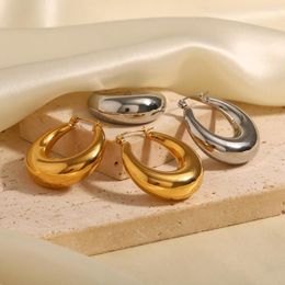 Stud Earrings Retro Design U-shaped Big Ear Ring Metal Stainless Steel 316L Electroplated Women's Style Jewellery Y2K