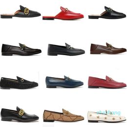 2023-classic women Flat Dress shoes cowhide men designer shoe Metal buckle leather sliede casual shoe Mules Princetown Man slipper Lazy Loafer