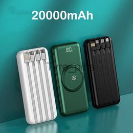 Wireless Chargers 20000mAh Power Bank Qi Wireless Charger Powerbank Built in Cable Portable Charger for iPhone 12 Pro Samsung S21 Xiaomi Poverbank x0803