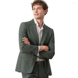 Men's Suits Lansboter Green Men Suit 2 Pieces Set Italian Casual Slim Fit Wedding Dress Groom Business Work Jacket With Pants