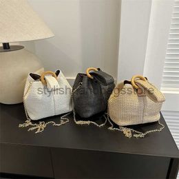 Shoulder Bags 2023 Summer New Crossbody Bucket Bag Small Fresh Handbag Student Woven Bag Sen Series Beach Straw Woven Bag Femalestylishhandbagsstore