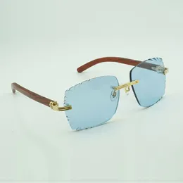 New fashion frames sunglasses 0286O with new hardware natural original wooden high-end sunglasses engraving lenses,
