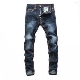 Men's Jeans PLEINXPLEIN Original Brand Mens Trend Casual Slim PP Solid Denim Pencil Pants Street Hip Hop Punk Blue Trouser