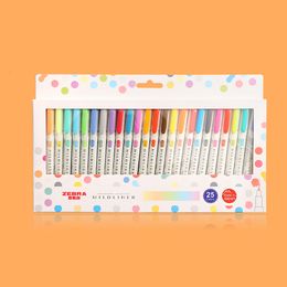 Markers JIANWU 3pcs or 5pcsset Japanese stationery zebra Mild liner double headed fluorescent pen hook Colour Mark cute 230803