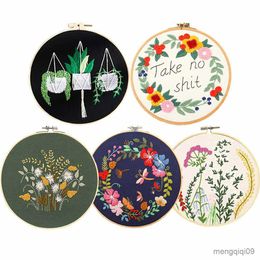 Chinese Style Products Pack DIY Creative Plant Pattern Embroidery Sewing Materials Package Craft Semi-finished Cross Stitch Needlework for Decor Gift R230803