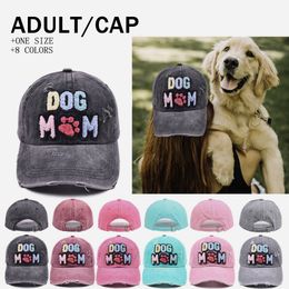 Party Hats DOG MAMA Baseball Hat for Women Sun Visor Embroidered Letters Washed Caps L04