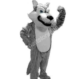 Mascot Costume Cartoon Grey Wolf Mascot Costumes Halloween Christmas Event Role-playing Costumes Role Play Dress Fur Set Costume
