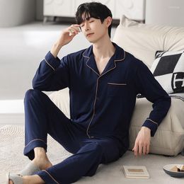 Men's Sleepwear 2023 Autumn Winter Long Sleeve Modal Pyjama Sets For Men Korean Loose Pyjama Male Lounge Homewear Home Clothes Outfits