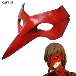 Party Masks Cafele Persona 5 Ann Takamaki Goro Akechi Queen Ryuji Sakamoto Queen Half Face Resin Mask Halloween Cosplay Accessory L230803