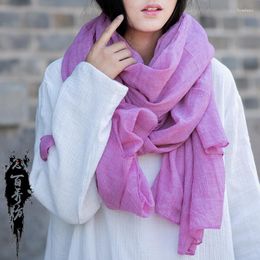 Scarves Yasuk Winter Fashion Casual Women Female Soft Literary Fresh Vintage Simple Mori Girl Country Style Women's Cotton Scarf Shawl