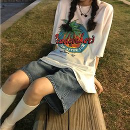 Women's Jeans Y2K Summer Women Vintage Streetwear Denim Shorts Cargo Short Pants Harajuku Clothes High Waist Knee Length Wide Leg Baggy Jeans 230802