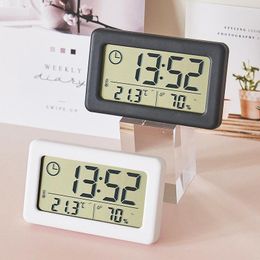 Table Clocks Desk Electronic Clock Mini LCD Digital Dashboard For Desktop Home Office Silent Time Display Alarm