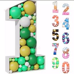 Other Event Party Supplies 7393cm Giant Figure 0-9 Balloon Filling Box Kids 1st 2nd 18th Birthday Decoration Number Balloon Frame Stand Anniversary 230802