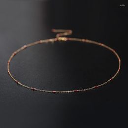 Pendants DAIMI Starry Faceted Ruby Necklace Women's Gemstones Genuine 18K Gold Tassel