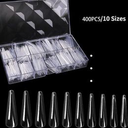 False Nails CHUNSHU 400pcs/batch of additional double-sided nail tip French natural transparent full cover nail capsule UV gel X nail patch 230803