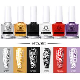 Nail Polish Stamping Set Gold Silver Color DIY Image Printing Varnish Art Decoration For Template 230802