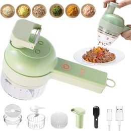 Fruit Vegetable Tools Multifunctional Cutter Electric Garlic Onion Crusher Slicer Portable Rechargeable Food Blender Kitchen Cooking Gadgets 230802