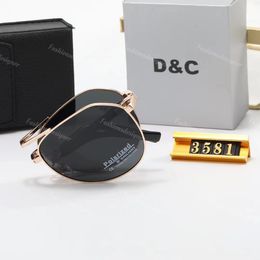 Designer men sunglasses designer men Diagonal Cut Sunglasses DC Foldable UV400 Protection Sunglasses polarized sunglasses luxury Gold frame sunglass 3581