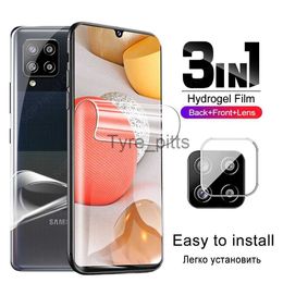 Cell Phone Screen Protectors 3in1 Screen Hydrogel Film For Samsung Galaxy A42 5G A41 A40 Back Protective Film On a4 a 4 0 1 2 40 41 42 Camera Lens Protector x0803