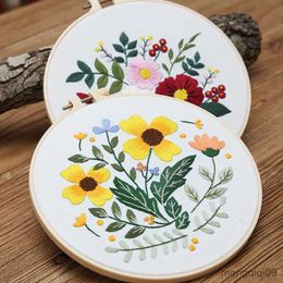 Chinese Style Products Easy Flower DIY Embroidery for Beginner Pattern Printed Cross Stitch Hoop Set Needlework Sewing Art Craft Home Decor R230803