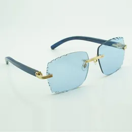 New fashion frames sunglasses 0286O with new hardware natural blue wooden high-end sunglasses engraving lenses,