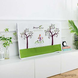 Dust Cover Nordic Print TV Dust Cover 55 Household Hanging TV Dust-proof Universal Home Decoration R230803