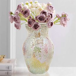 Vases Colorful Mosaic Glass Vase Guest Dining Room Bedroom Study Hallway Decorative Ornaments Free