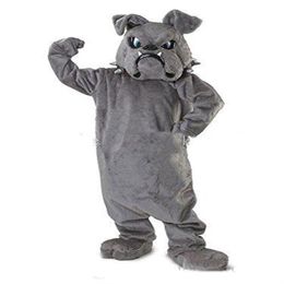 2018 Cool Bulldog Mascot costume Grey School Animal Team Cheerleading Complete Outfit Adult Size2827
