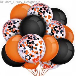 Party Decoration 15 Halloween Balloons Orange Black Latex Colorful Paper Scrap Balloons Halloween Party Decoration Supplies Store Bar Halloween Z230803