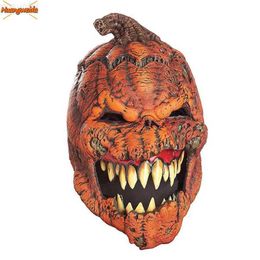 Party Masks Ferocious Pumpkin Mask Scary Horror Haunted House Zombie Monster Ghost Halloween Creepy Demon Masque Carnival Party Props L230803