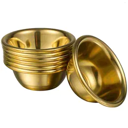 Bowls 7 Pcs Drinking Cup Metal Glasses Offering Accessories Water Cups Sacrificing Copper Bowl Holy Containers