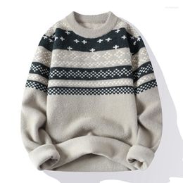 Men's Sweaters Cold Protection Men Sweater O-Neck Thick Warm Casual Knitted Fashion Pullover Fleece Jumper Christmas Pull Homme Vintage