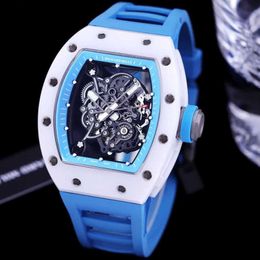 Richardmille Watches Sports Style Wrist Watches Swiss Famous Watch Chad Watch Rm055 Automatic Mechanical Trend Ceramic Men's Watch HBFM