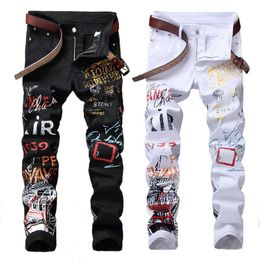 Men's Shorts HOUZHOU Y2K Jeans for Men Slim Fit Stretch Goth Pants with Print Denim Trousers Male Punk Gothic Harajuku Men Skinny Hip Hop 5XL 230802