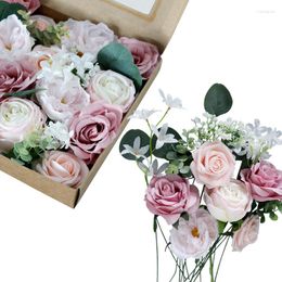 Decorative Flowers Romance Simulation Rose Flower Box Ornament Festival Party DIY Flowe Bouquent Gifts Holiday Decor Supplies Product