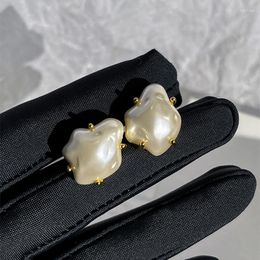 Stud Earrings Personality Irregular Baroque Women's Light Luxury Niche Design High-End Retro Temperament All-Match