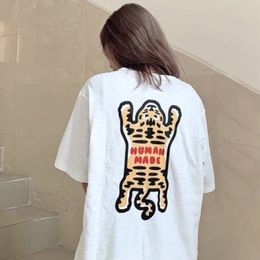 Men's T-Shirts Human Made T shirts Men Women Harajuku Japanese Street Chest Love Hand-painted Tiger Print T-shirt Fashion Oversized Top Tees 230802