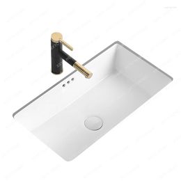 Bathroom Sink Faucets Extremely Narrow Flat Square Drop-in Wash Basin Single Ceramic Washbasin Embedded Balcony