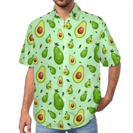 Men's Casual Shirts Avocado Print Blouses Male Funny Fruit Hawaii Short-Sleeve Graphic Fashion Oversize Vacation Shirt Gift Idea