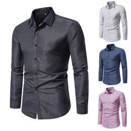 Men's T Shirts Long Sleeve Scrub Tops Men Mens Casual Fall Shirt Lapel Button Cardigan A