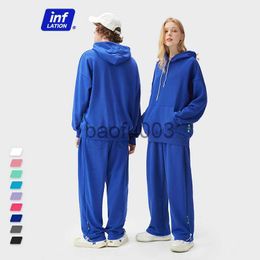 Men's Tracksuits TION Couple Oversized Hoodies Set Unisex Candy Colour Cotton Jogger Set Men Urban Streetwear Tracksuit Hip Hop Sweatpant Set J230803