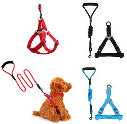 Pet Dog Training Leash Collar 5 Colors 120cm dog leashes with harness multi colors durable traction rope